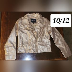 Girl's Gold Leather Jacket